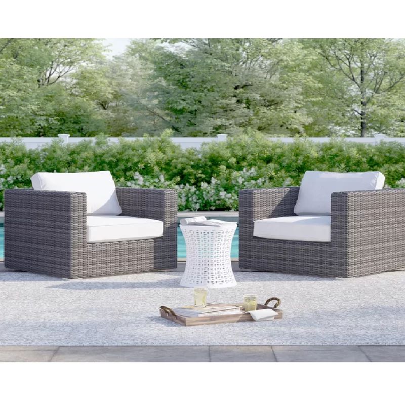 Meltham Fully Assembled Patio Chair with Cushions (Set of 2) | Wayfair North America