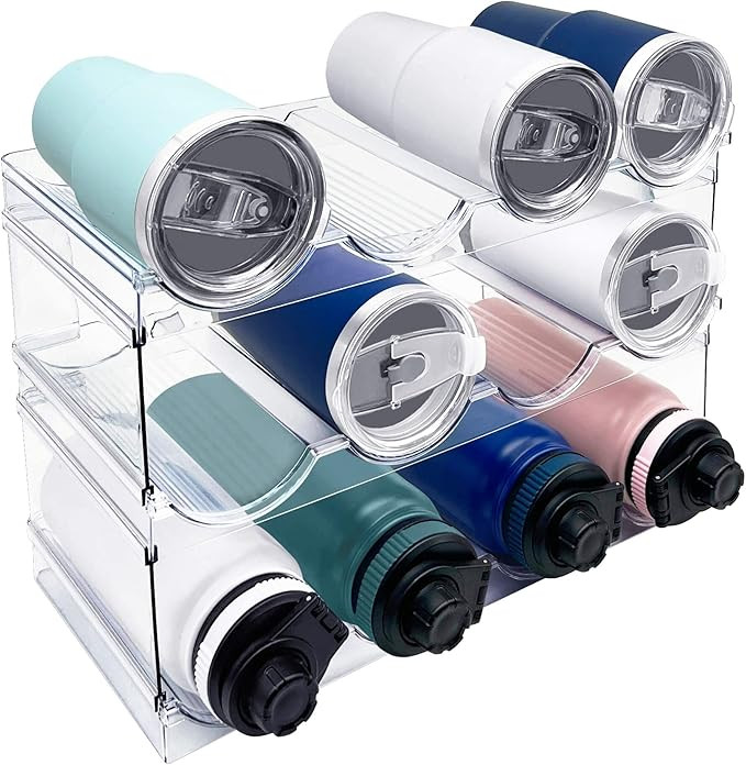 3 Pack Water Bottle Organizer, Stackable Kitchen Home Pantry Organization and Storage Rack, Plast... | Amazon (US)