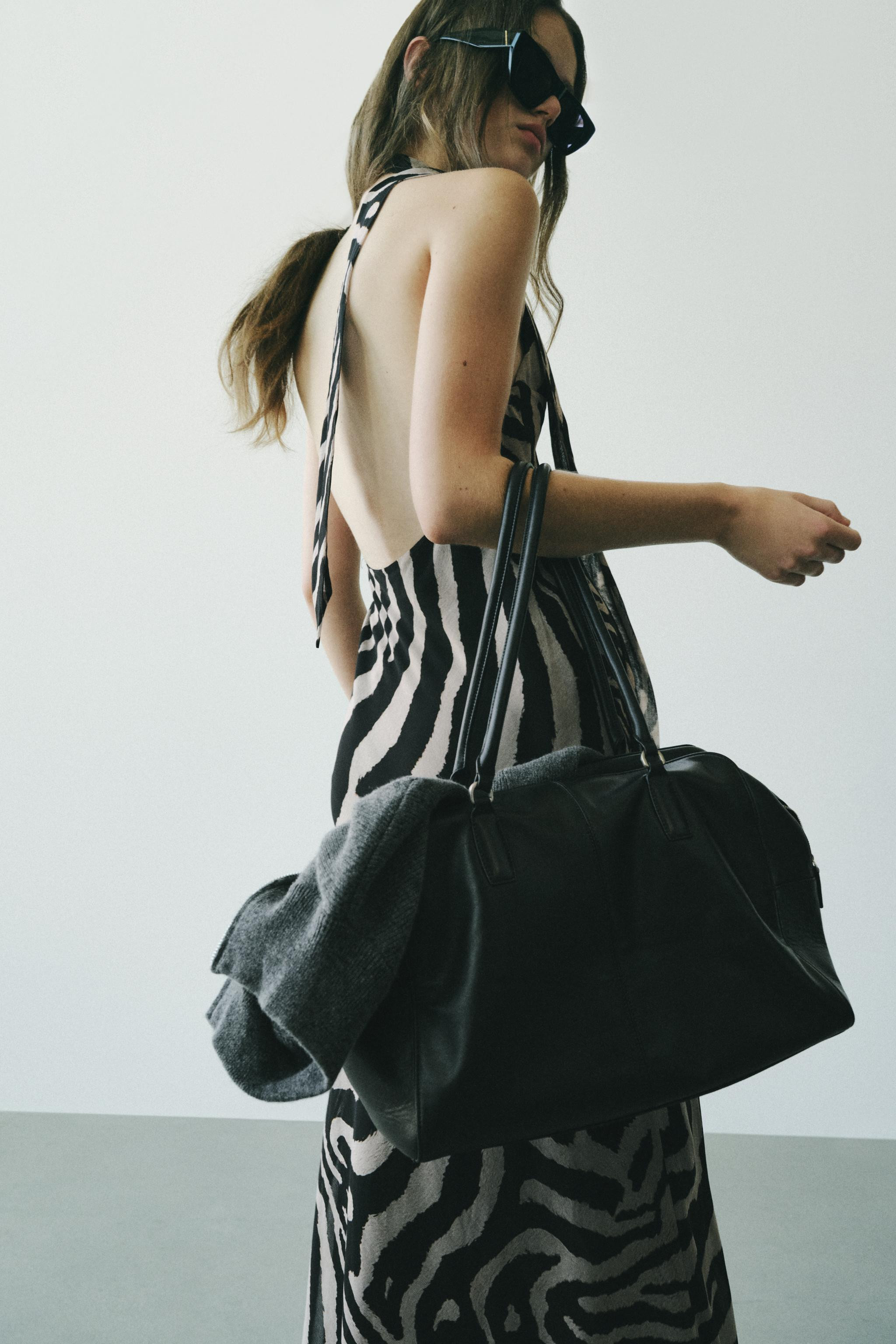 ANIMAL PRINT LONG HALTER DRESS | Zara US
