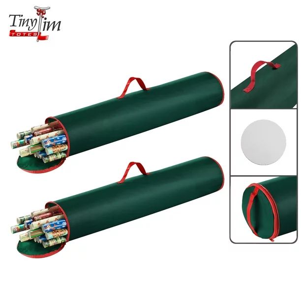 Tiny Tim Totes | Premium 2-Pack | 40.5 inch Gift Wrapping Paper Storage Bag | Green - Walmart.com | Walmart (US)