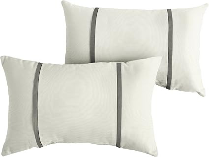 Mozaic Company AMPS114629 Indoor Outdoor Sunbrella Lumbar Pillows, Set of 2, 12x18, Canvas Natura... | Amazon (US)