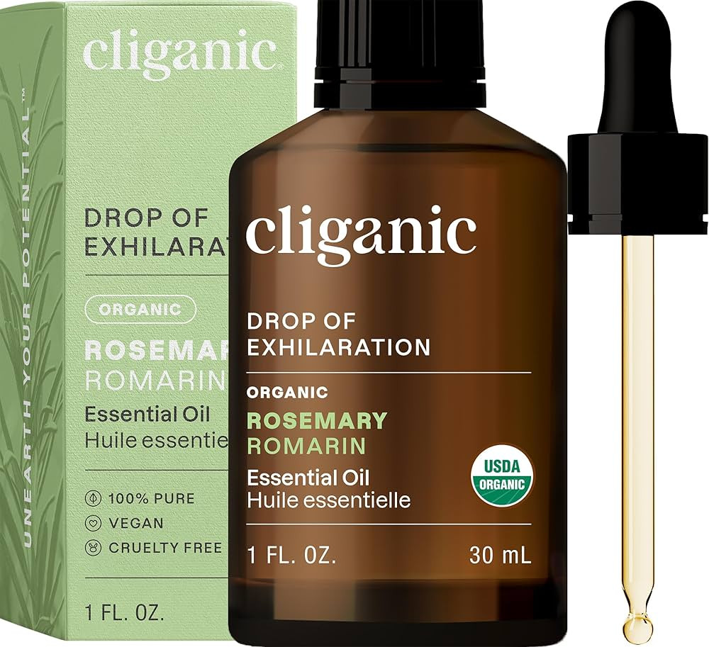 Cliganic Organic Rosemary Essential Oil for Hair, Skin, Aromatherapy - 100% Pure Natural Undilute... | Amazon (US)