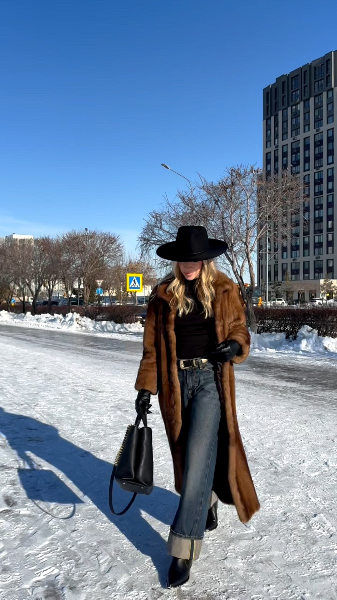 Brown fur coat, @Zara cuffed dark wash jeans, @Janessa Leone black wool fedora hat, fur coat with jeans western outfit 

#LTKOver40 #LTKSeasonal #LTKSaleAlert