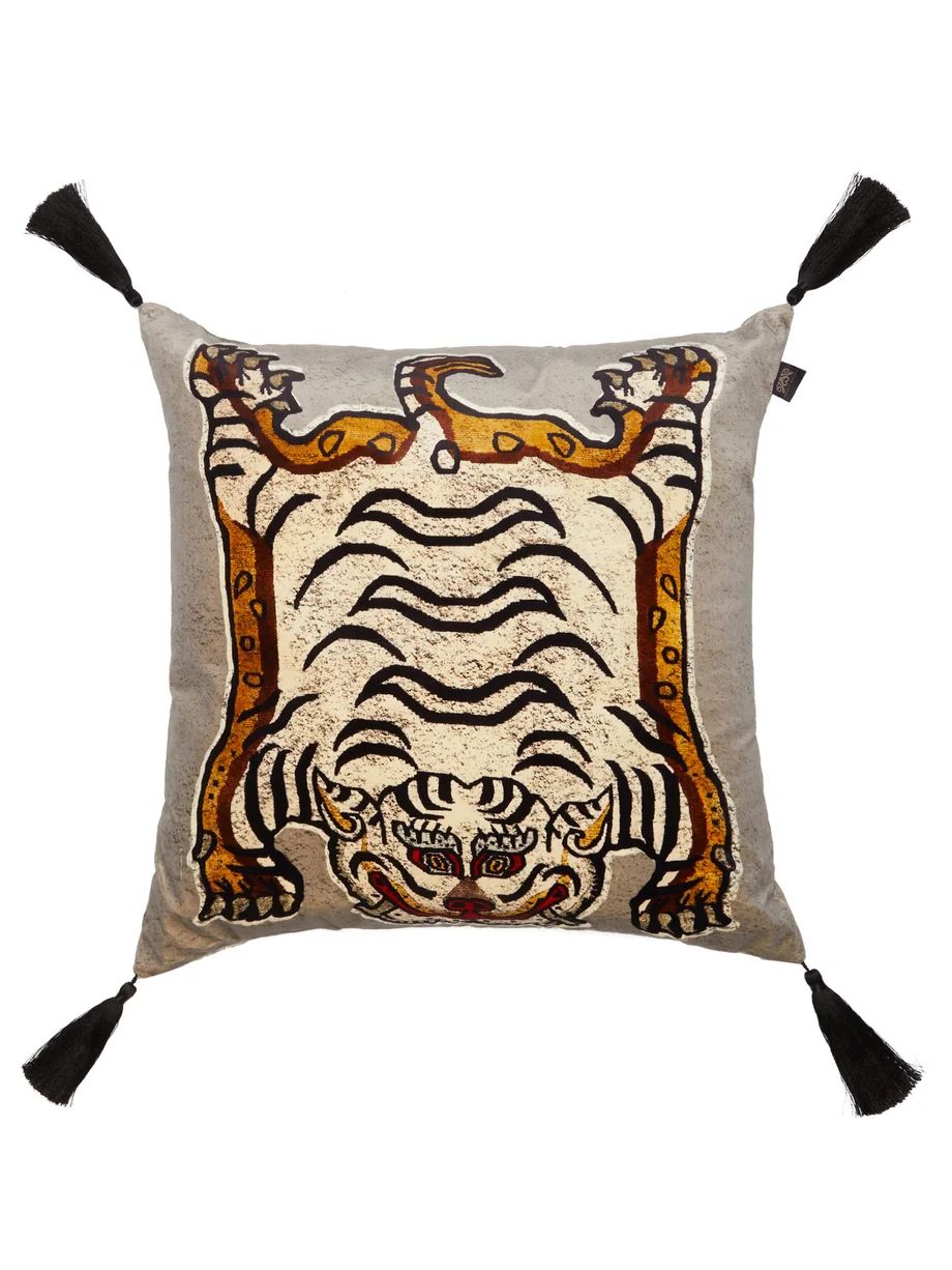 Tigris-print large velvet cushion | House of Hackney | Matches (US)