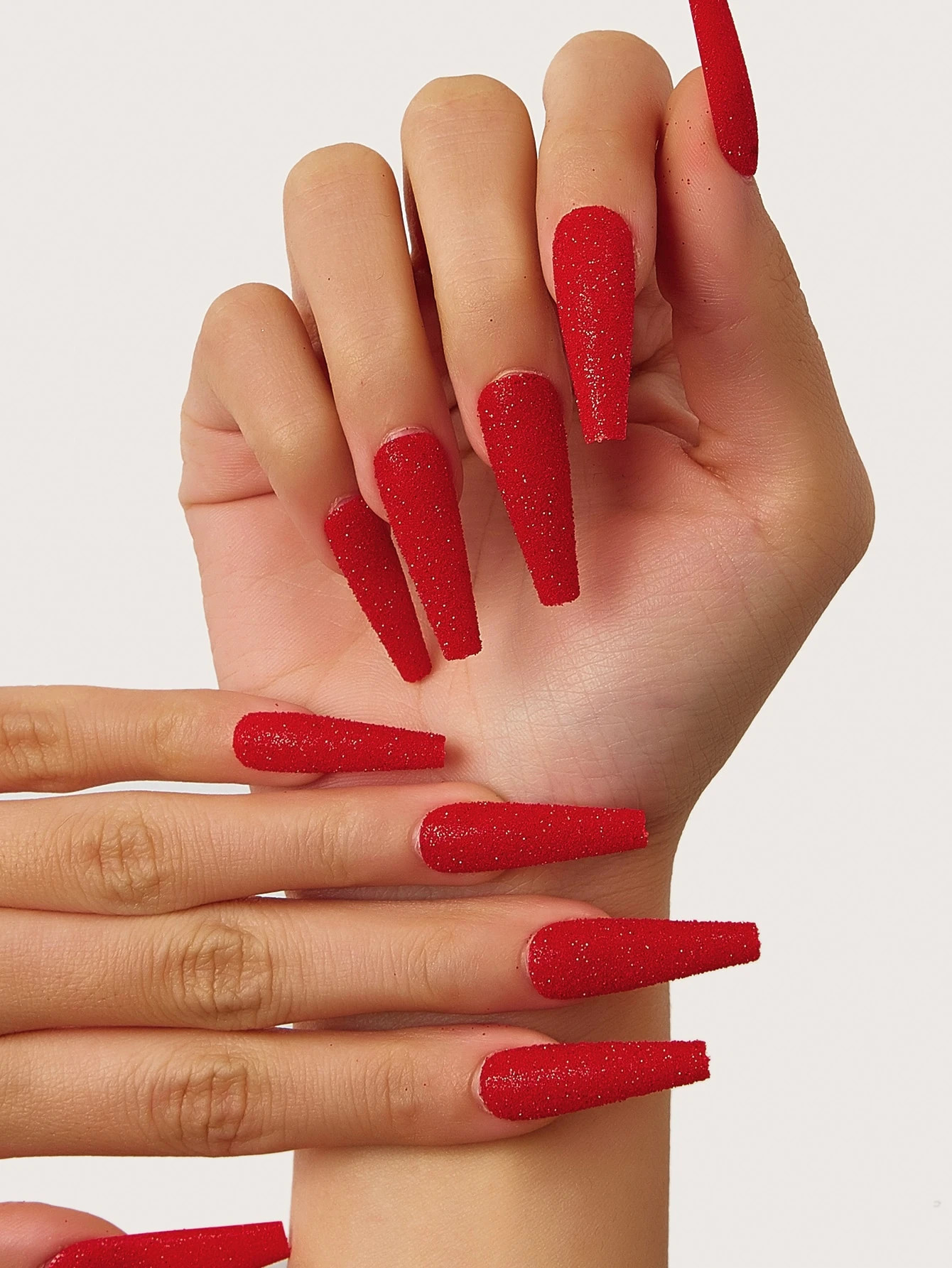 24pcs Glitter Fake Nail & 1sheet Tape | SHEIN