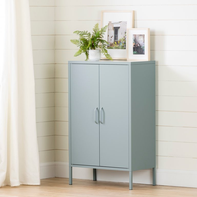 South Shore Crea Metal 2-Door Accent Cabinet, Pale Blue | Walmart (US)