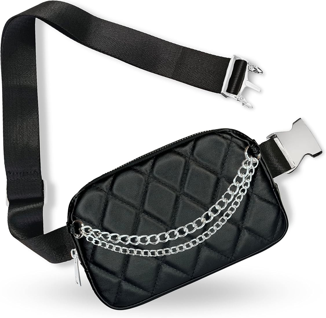 Boutique Luxury Chain Belt Bag | Crossbody Bag Leather Fanny Pack for Women Fashionable | Cute Ev... | Amazon (US)