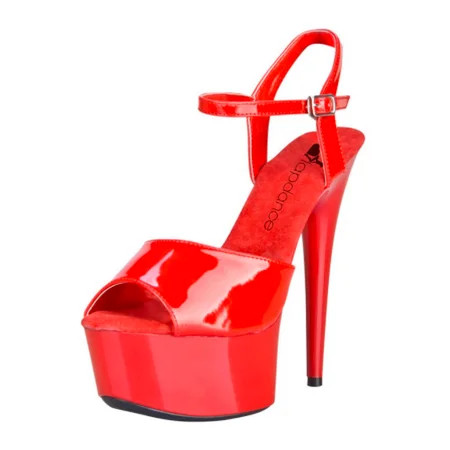 High Heel Shoes - Women Sizes 12-13 - Red Patent Platform 6 Inch Stiletto Heel - Red Patent Sandals | Walmart (US)