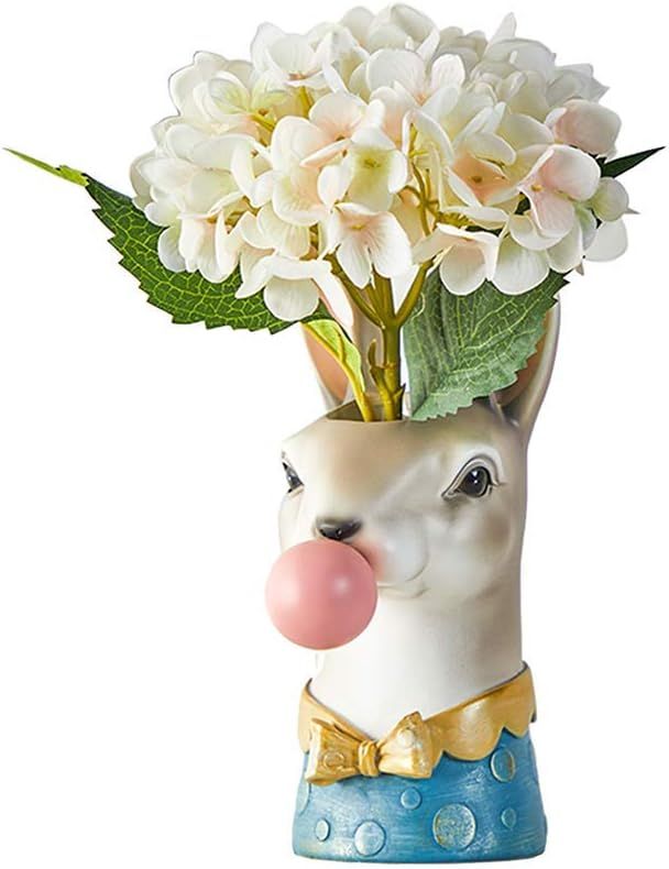 Blowing Bubble Art Vase, Animal Face Vase, Modern Home Decor Vase (No Plants) - Rabbit | Amazon (US)