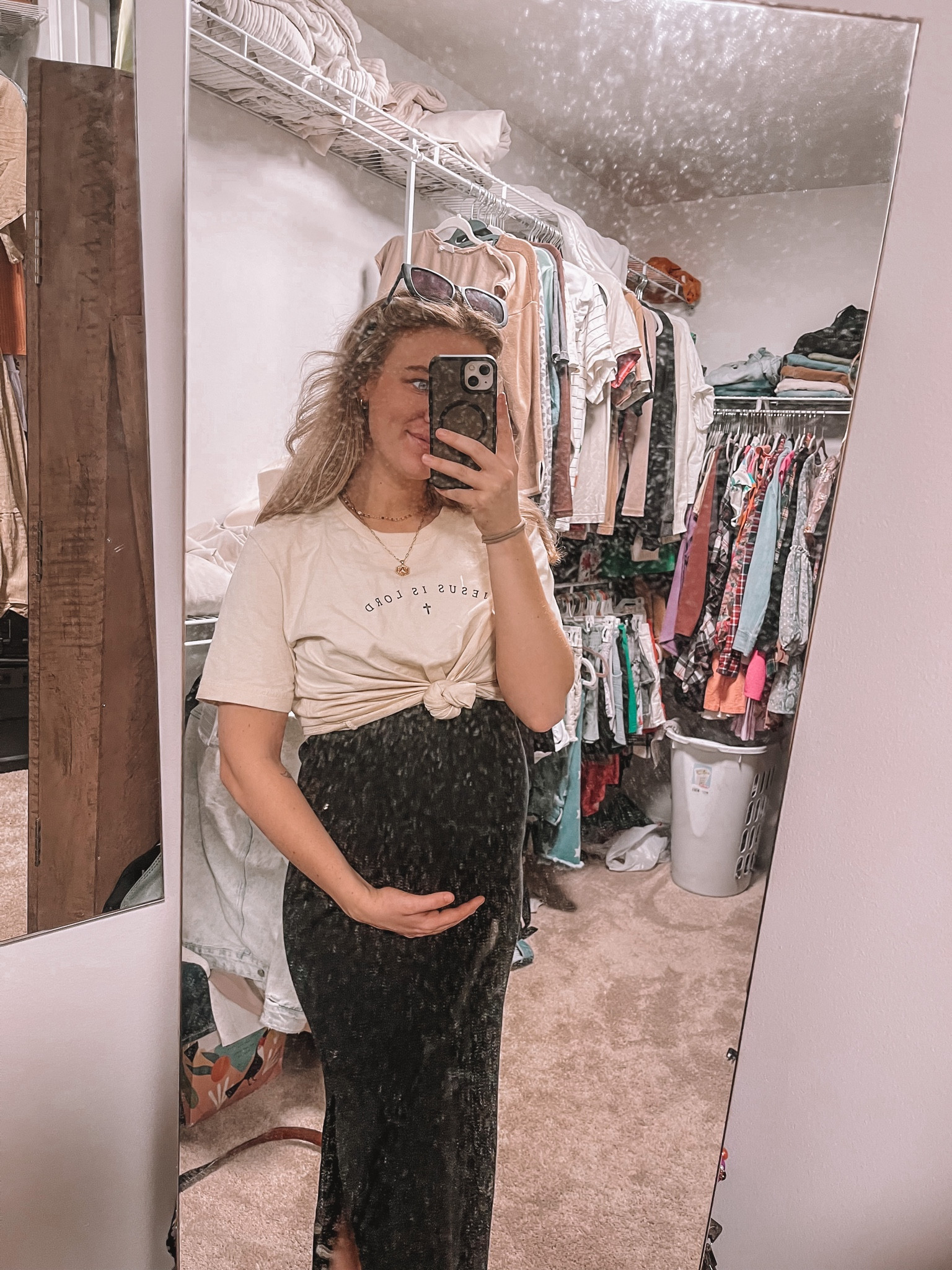 church ootd and a dirty mirror HA

church outfit. ootd. bump style. maternity outfit. non maternity outfit  
