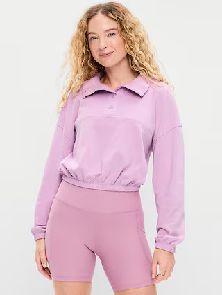 Button-Up Funnel-Neck Sweatshirt | Old Navy (US)