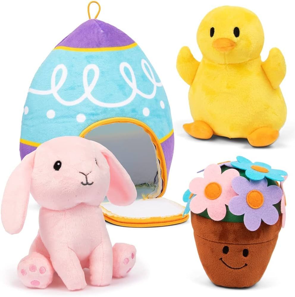 PREXTEX Easter Egg Stuffed Animals Plushie with Toy Accessories - Zip Up Small Toys with Storage ... | Amazon (US)