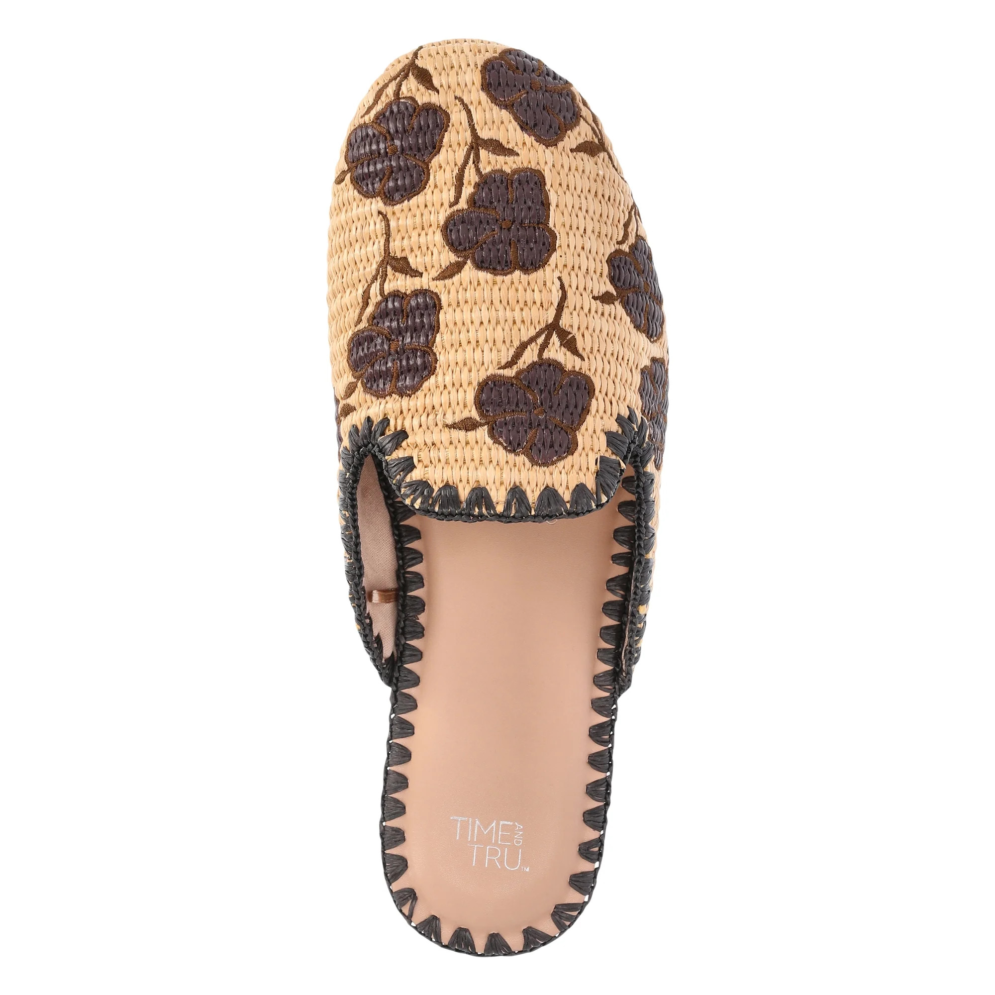 Time and Tru Women's Whipstitch Raffia Mules - Walmart.com | Walmart (US)