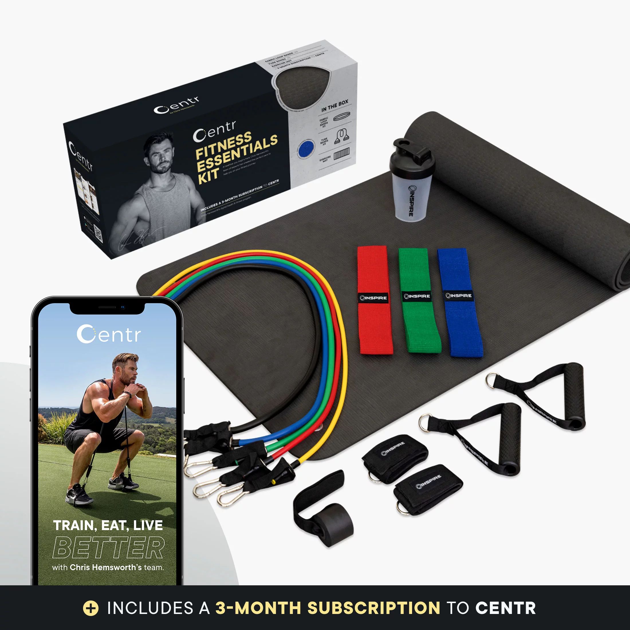 Centr Fitness Essentials Kit Home Workout Equipment by Chris Hemsworth | Walmart (US)