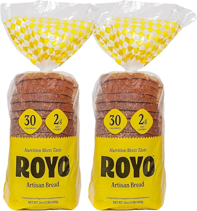 ROYO BREAD CO. NON-Assorted 2-Pack Low Carb Artisan Bread and Bagels, 30-80 Calories (Artisan Bre... | Amazon (US)