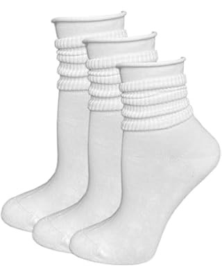 Doitall 3 Pairs Womens Roll Top Socks Slouch Cotton Crew Socks, Thin Socks with Seamless Toe & No... | Amazon (US)