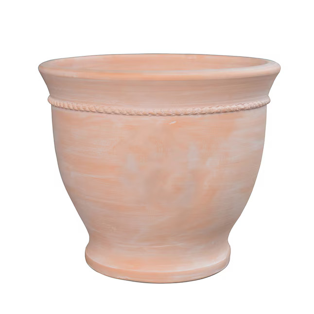 14.96-in x 13.39-in Terracotta Ceramic Planter with Drainage Holes | Lowe's