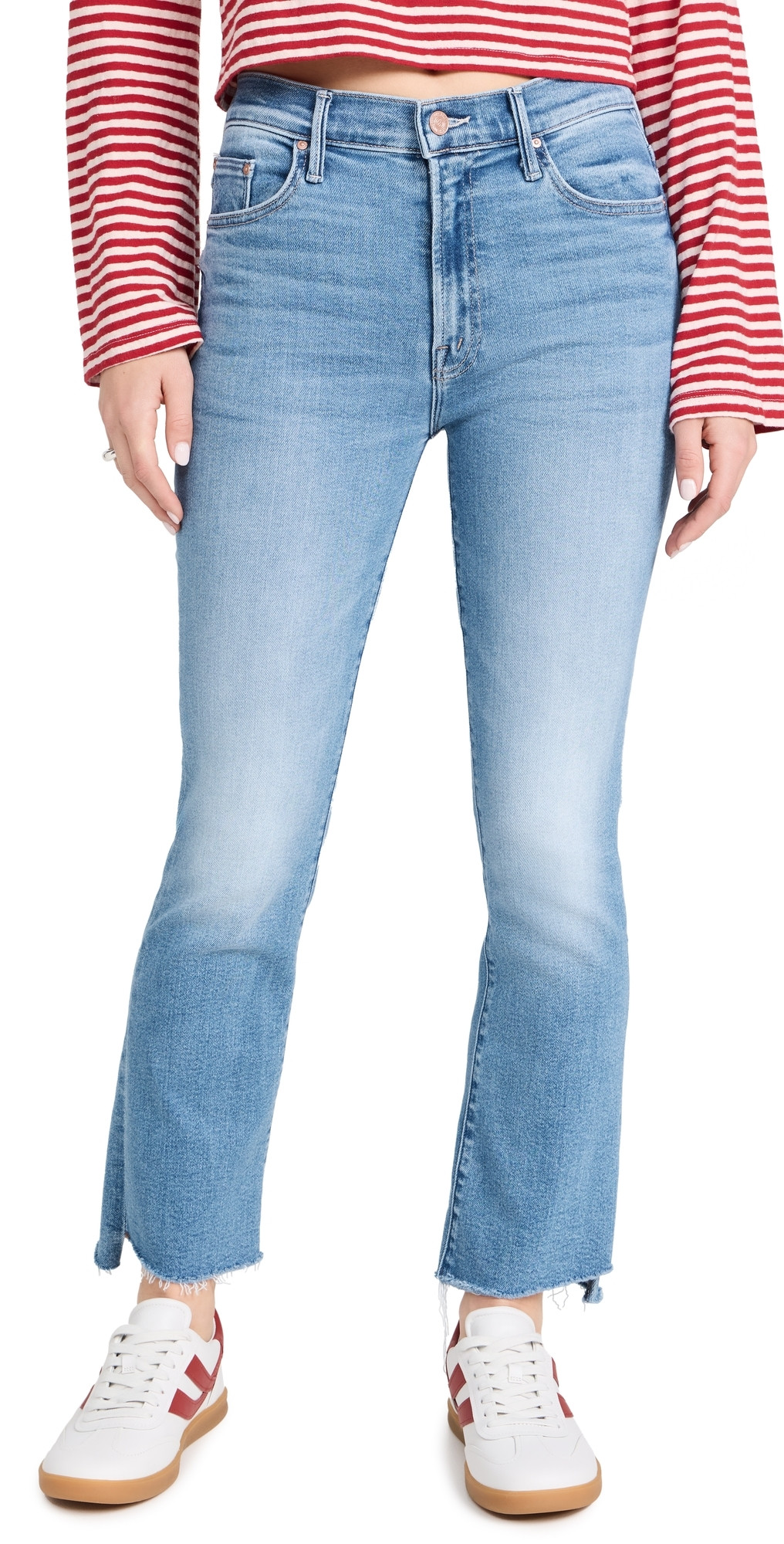 MOTHER The Insider Crop Step Fray Jeans Out of the Blue 27 | Shopbop