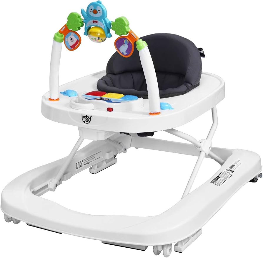 BABY JOY Baby Walker, 2 in 1 Foldable Activity Behind Walker with Adjustable Height & Speed, Fric... | Amazon (US)