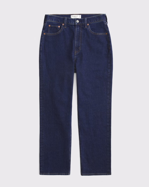 Curve Love Ultra High Rise Ankle Straight Jean | Abercrombie & Fitch (US)
