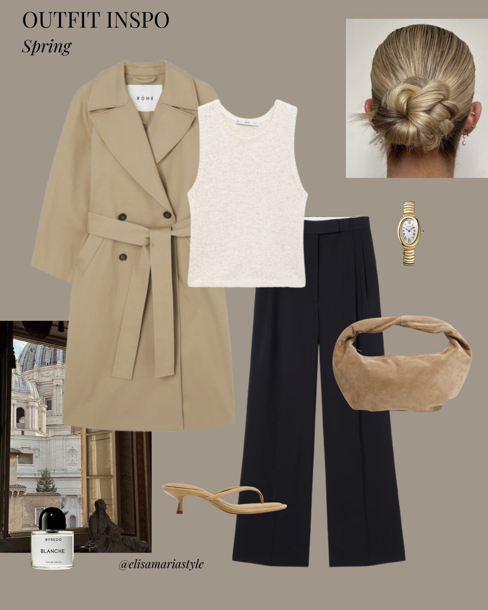 Spring outfit idea, trench coat, suede bag and heels 🤍

#LTKspring #LTKbag #LTKworkwear
