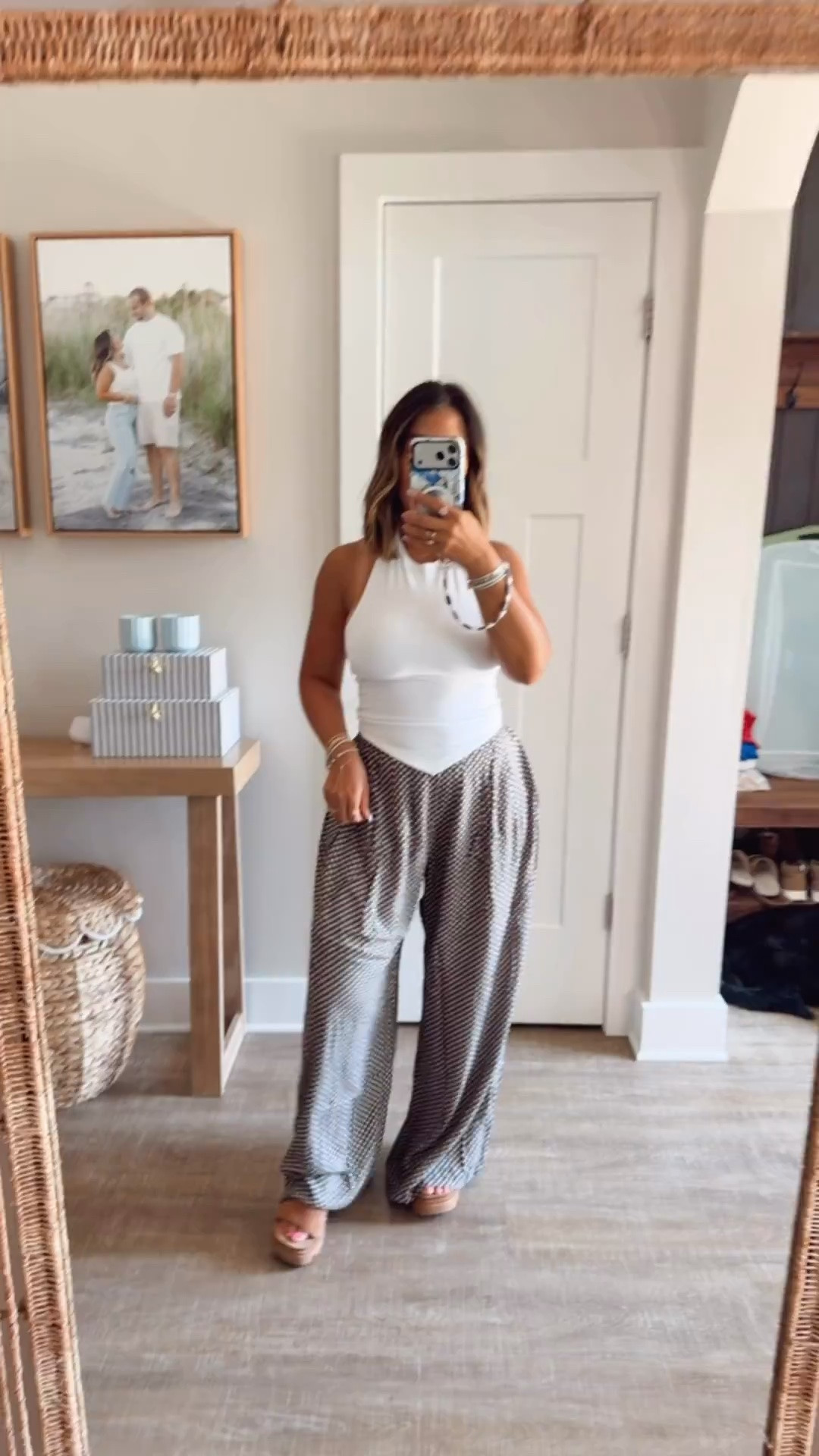 I may not be ready for summer to be over, but I’m loving this transitional summer to fall look. These pants are so comfy, on trend and currently on sale! They come in a couple of cute colors and look adorable with this handkerchief halter and my go-to platform sandals. 
Fall outfit inspo

#LTKSeasonal #LTKPetite #LTKMidsize