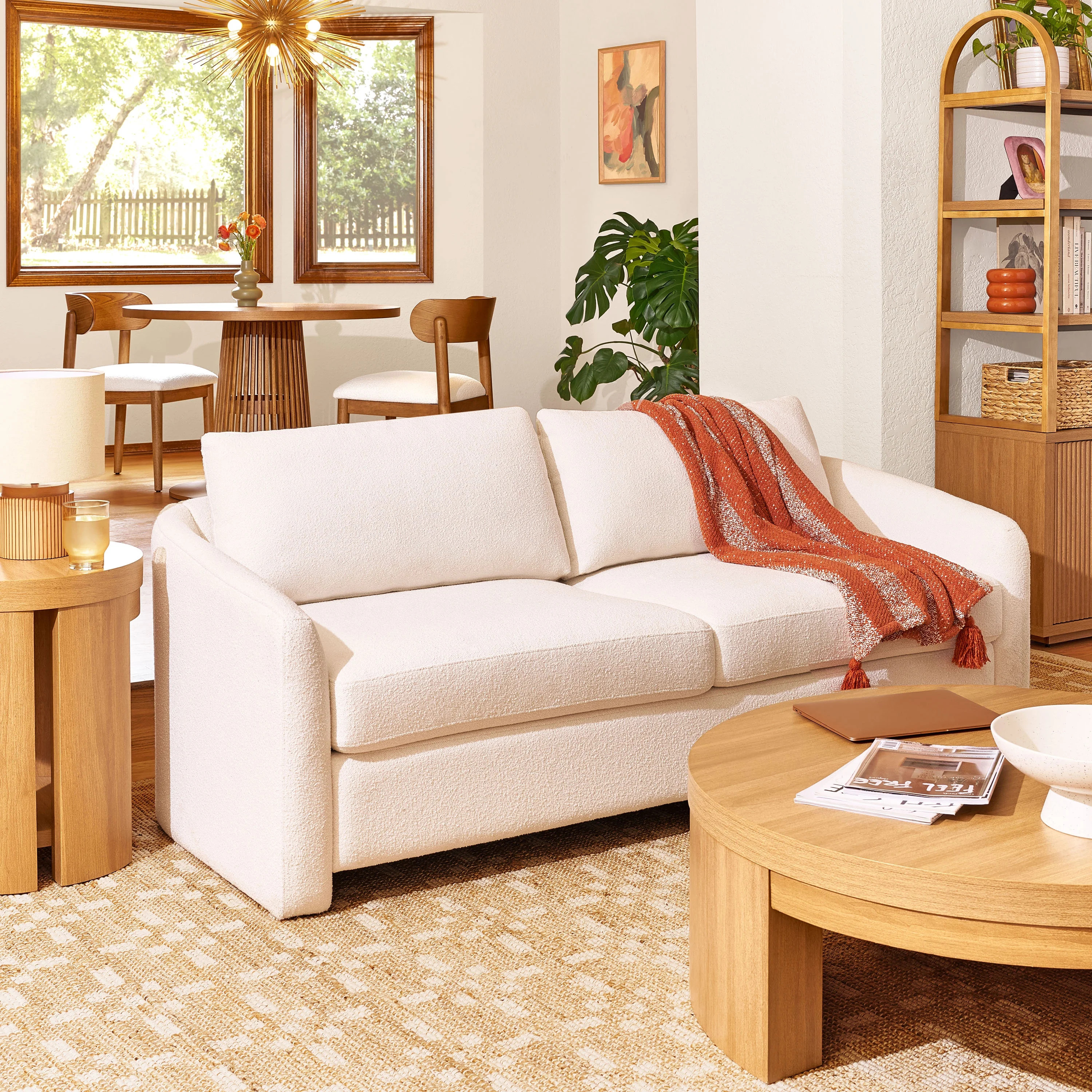 Beautiful Drew Sofa by Drew Barrymore for Adults, Cream Bouclé | Walmart (US)