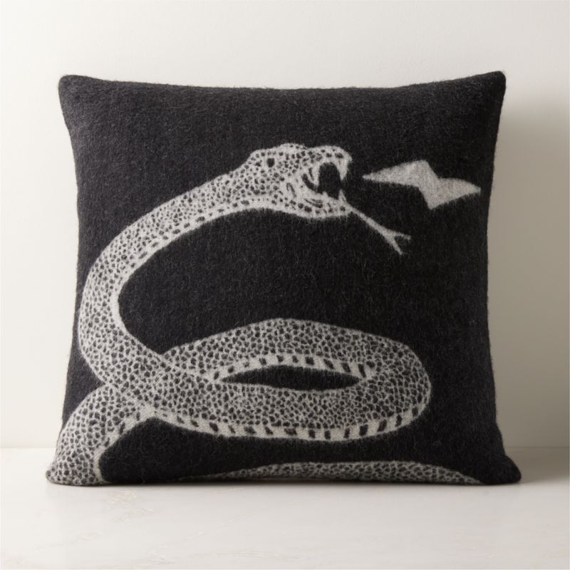 Peyote Black Alpaca Throw Pillow with Down-Alternative Insert 20" + Reviews | CB2 | CB2