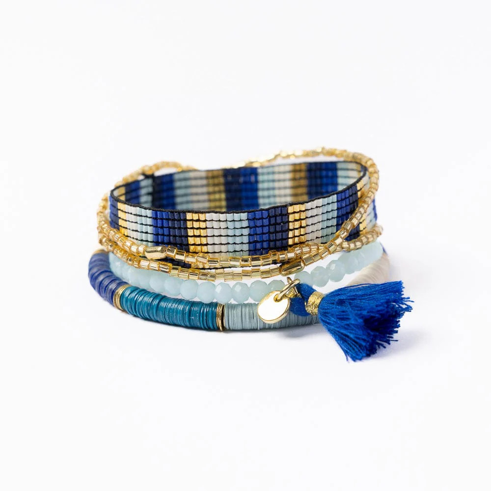 Grace & Alex Bracelet Stack Lapis And Light Blue | INK+ALLOY