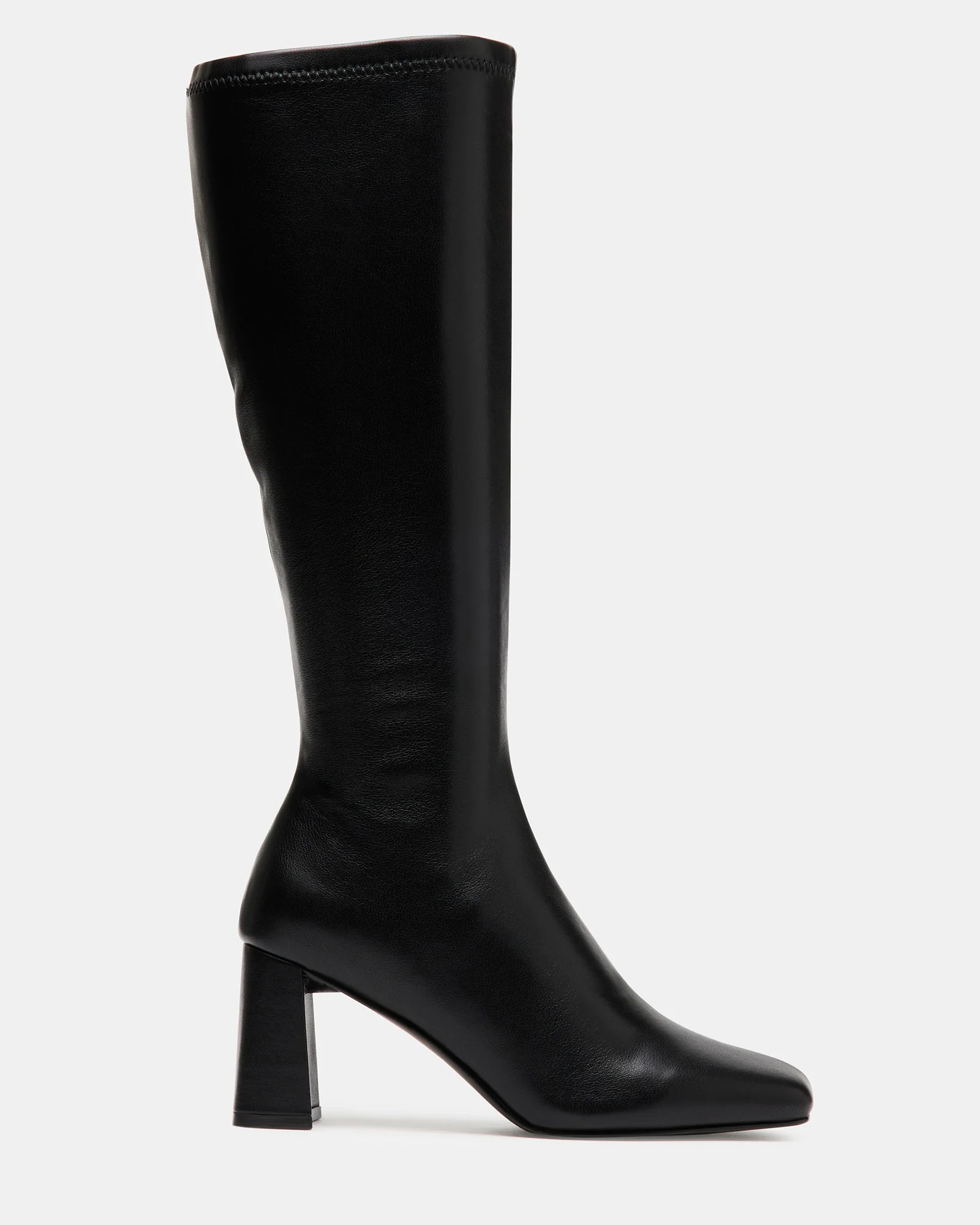 HOLLY Black Women's Knee-High Square-Toe Boot | Steve Madden (US)