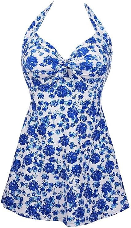 COCOSHIP Vintage Sailor Pin Up Swimsuit Retro One Piece Skirtini Cover Up Swimdress(FBA) | Amazon (US)
