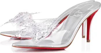 Christian Louboutin Aqua Crystal Embellished Clear Slide Sandal (Women) | Nordstrom | Nordstrom
