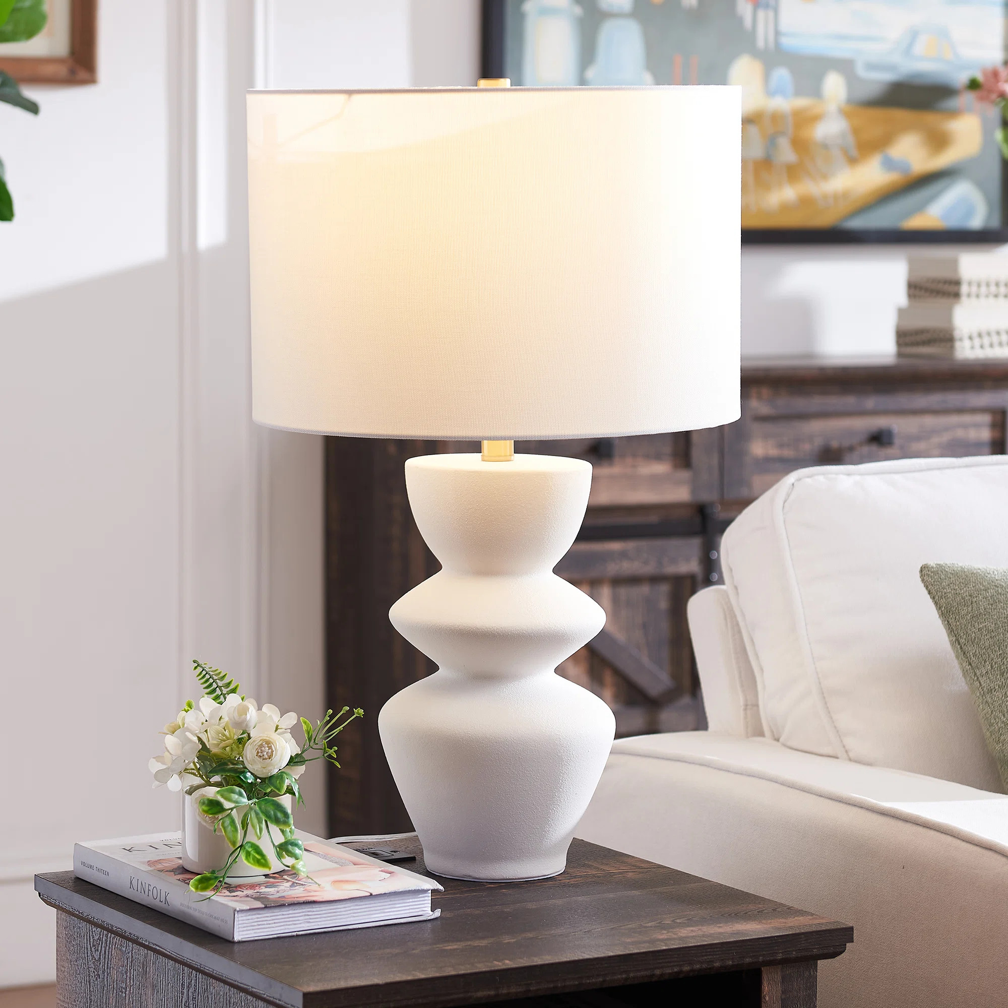 Cassian 25" Tall Table Lamp with Fabric Shade | Wayfair North America