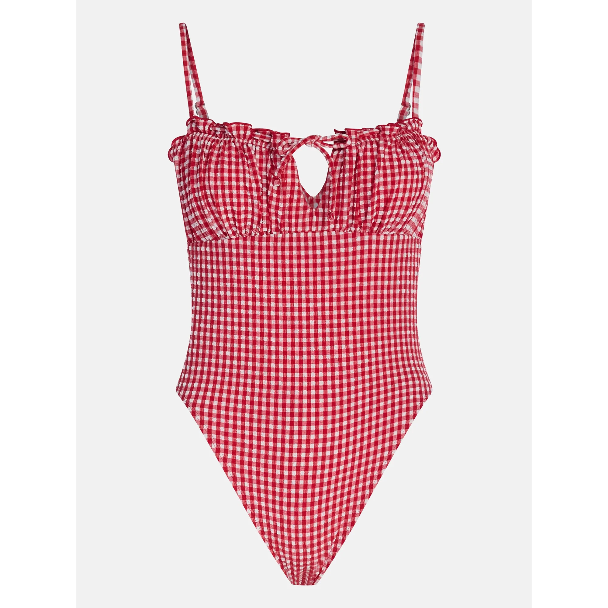 Kacey Lee Women's and Women's Plus Tie Neck Scoop Back One Piece Swimsuit, Sizes XS-3X | Walmart (US)