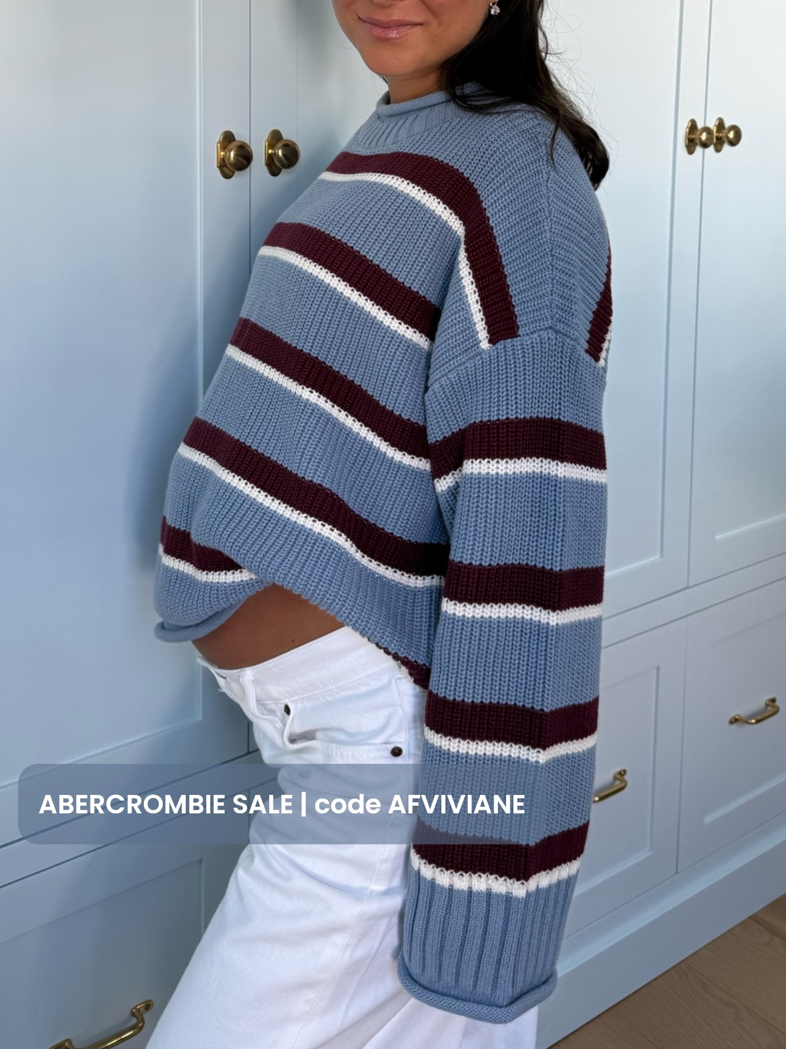 [8/5/26] my @abercrombie code is live! 25-50% Off All Jeans + 20% Off Almost Everything Else + AFVIVIANE for a stackable 15% off | wearing 29 short in jeans + small in sweater (100% cotton!) 

[Denim Promo: *Offer valid online only August 5, 2026 to August 10, 2026 in US/CA. Excludes clearance. Online price reflects discount. Extra 20% Off: *Offer valid in stores and online August 5, 2026 to August 10, 2026 in US/CA. Exclusions apply as indicated. Online price reflects discount. Promo Code: *Use code AFVIVIANE to get an additional 15% off almost everything in stores and online at checkout from August 5, 2026 to August 10, 2026 in US/CA. Exclusions apply. See details online.]

#LTKSaleAlert #LTKSeasonal #LTKBump
