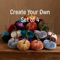 Velvet Pumpkins Create Your Own Set of 4, Fall decoration, table centerpiece, modern rustic wedding decor, hostess gifts, best selling items | Etsy (US)