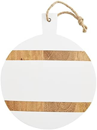 Mud Pie Wood Trivet, White, 11" x 9" | Amazon (US)
