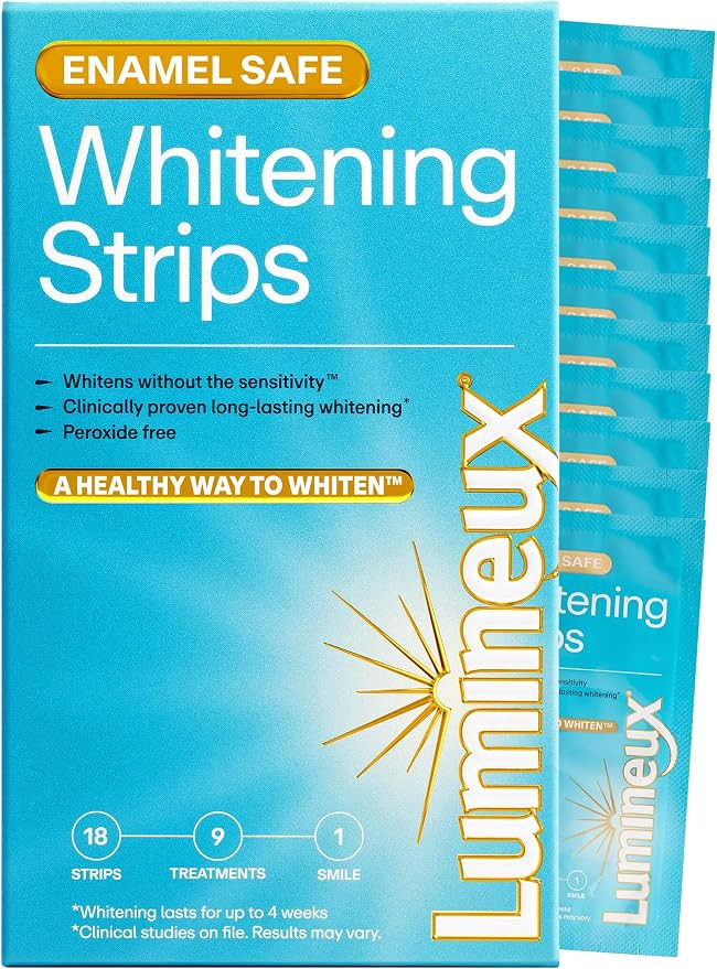 Lumineux Teeth Whitening Strips, Peroxide Free, 9 Treatments (1 Month) | Amazon (US)