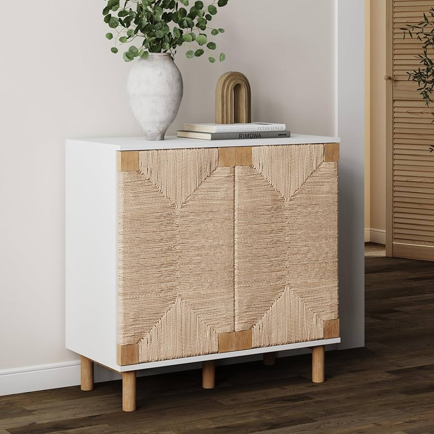 Nathan James Beacon Accent Natural Sideboard Storage Cabinet with Adjustable Interior Shelf and S... | Amazon (US)