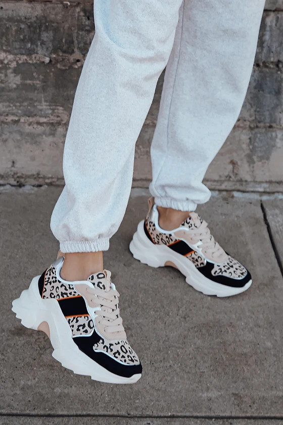 Mabelle Leopard Multi Chunky Sneakers | Lulus (US)
