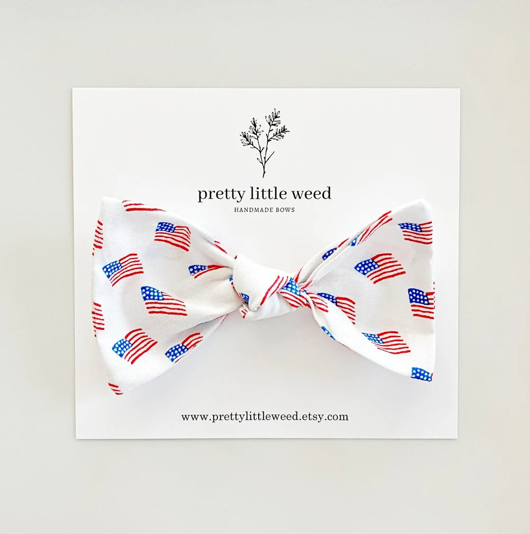 American Flag Hair Bow, Patriotic Toddler Bow - Etsy | Etsy (US)