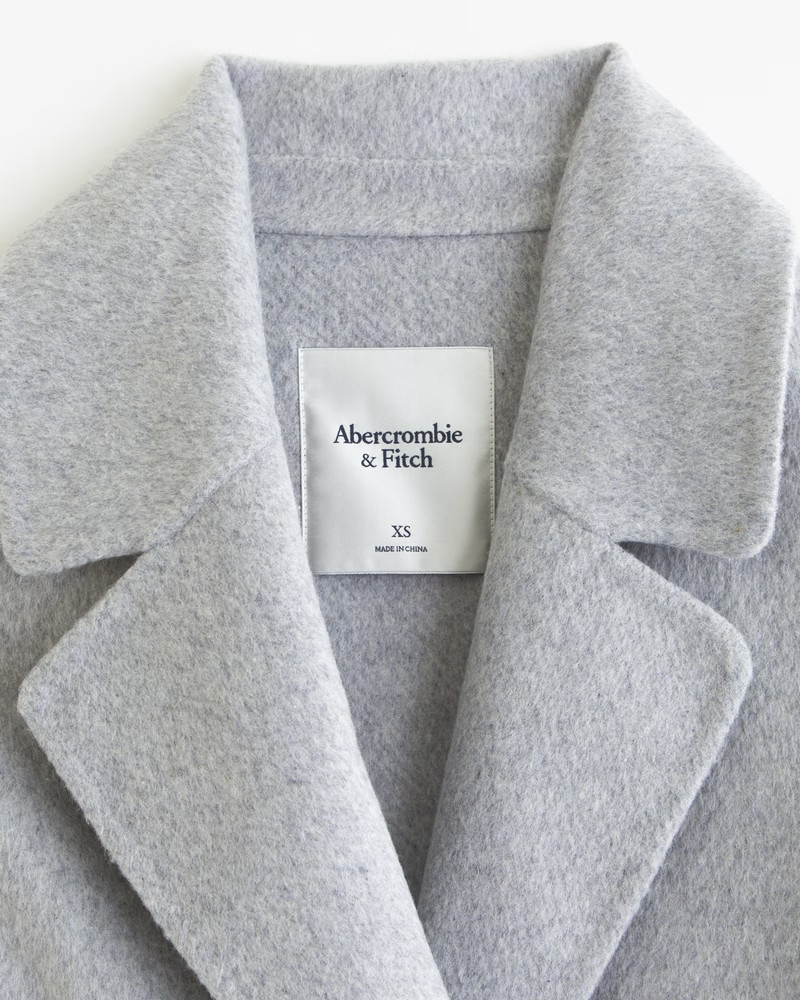 Wool-Blend Belted Blanket Coat | Abercrombie & Fitch (US)