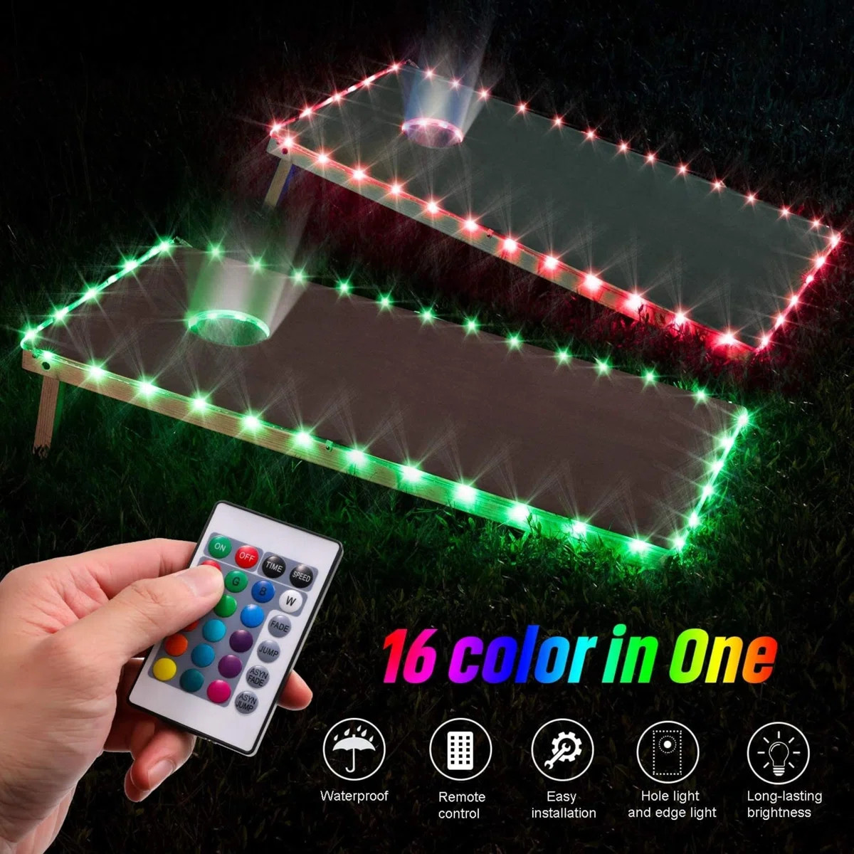 American Flag Distressed Cornhole Boards with Case & Lights | Wayfair North America