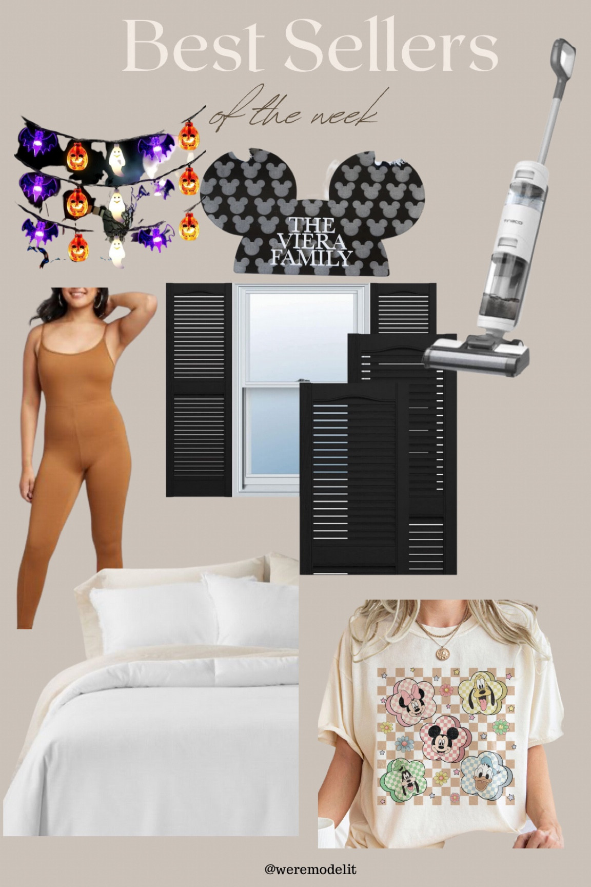 Best sellers of the week 

Home decor
Halloween decor 
Mickey t shirt 
Mickey stroller tag
Junpsuit
Halloween lights 
Bedding 
Comforter 
Vaccum mop 

#LTKfindsunder50 #LTKHalloween #LTKhome