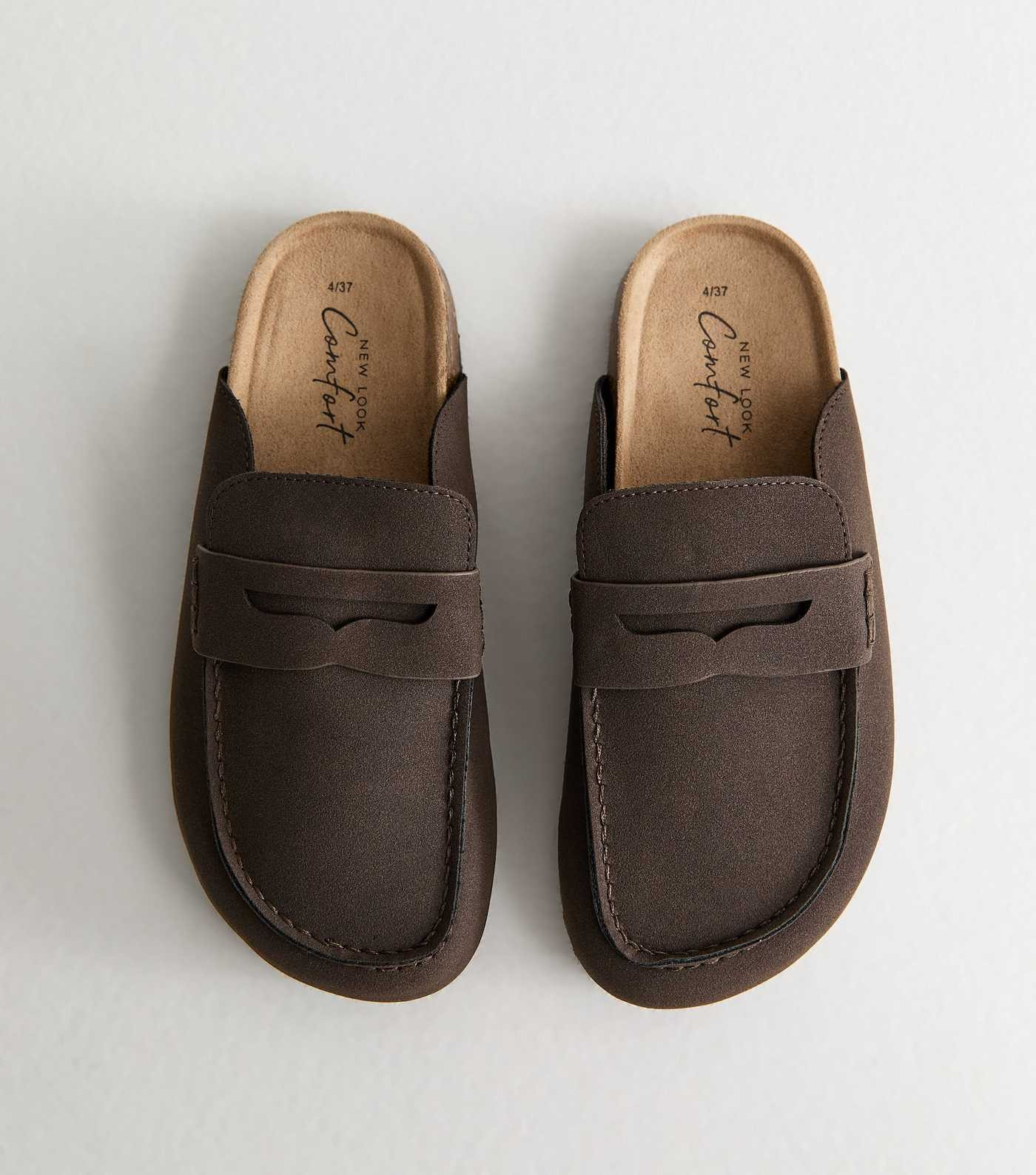 Brown Faux Suede Flat Loafer Mules | New Look | New Look (UK)
