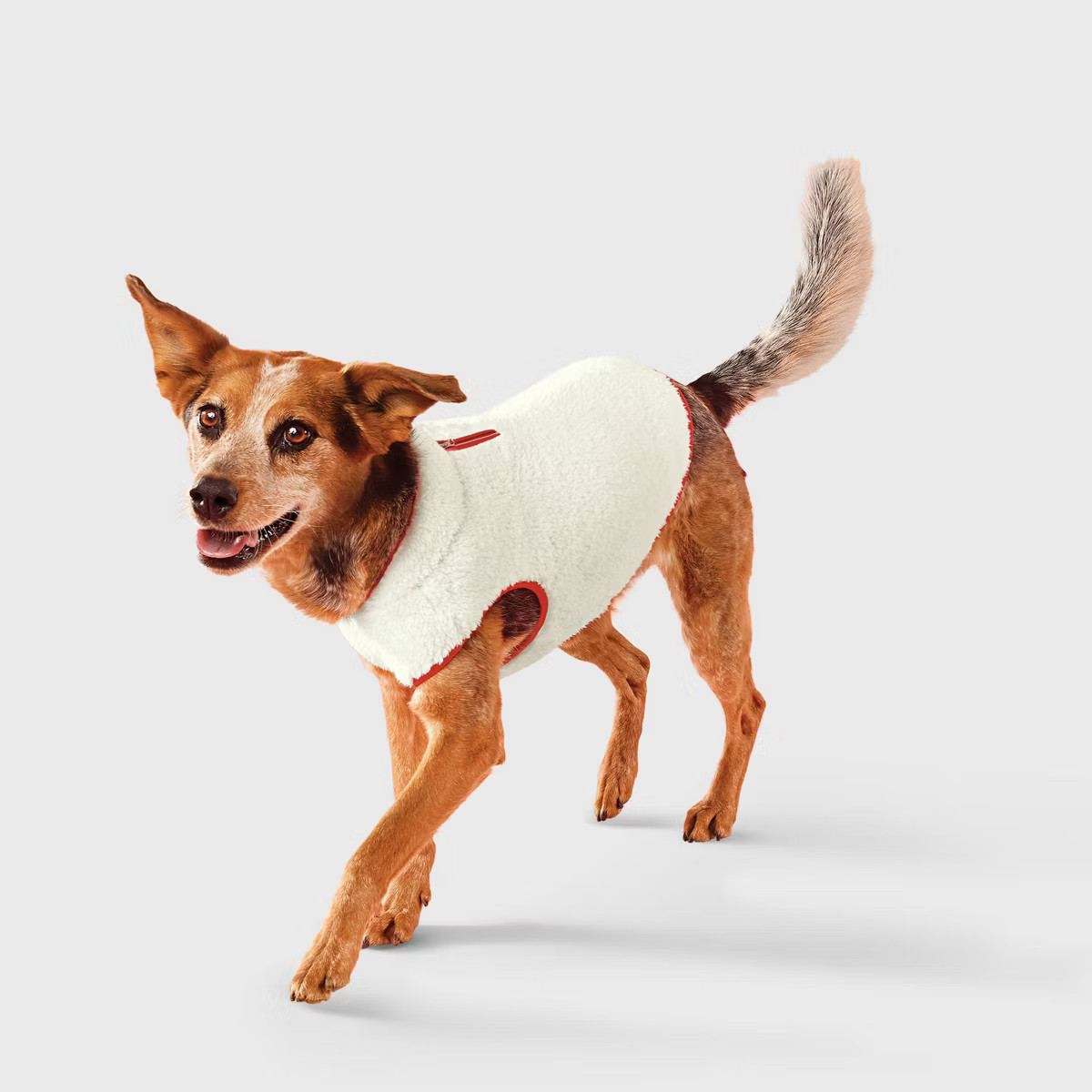 Faux Shearling Dog Vest - Boots & Barkley™ Red/Cream M | Target