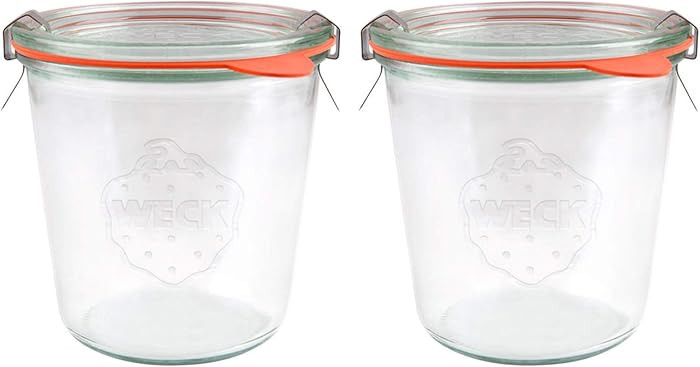 X2 WECK 742 580ml Wide Mouthed Storage Jars Including Glass Lids, Seals & Clamps For Sourdough, P... | Amazon (UK)