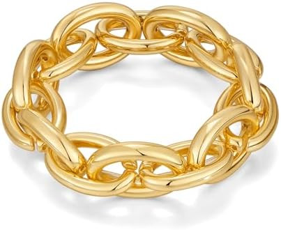 WOWORAMA Chunky Chain Bracelet for Women Adjustable Elastic Stretch Link Bracelets Thick Chunky L... | Amazon (US)