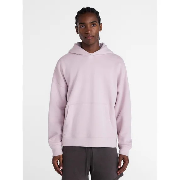No Boundaries Boxy Fit Oversized Fleece Hoodie with Long Sleeves, Men's XS-4XLT | Walmart (US)