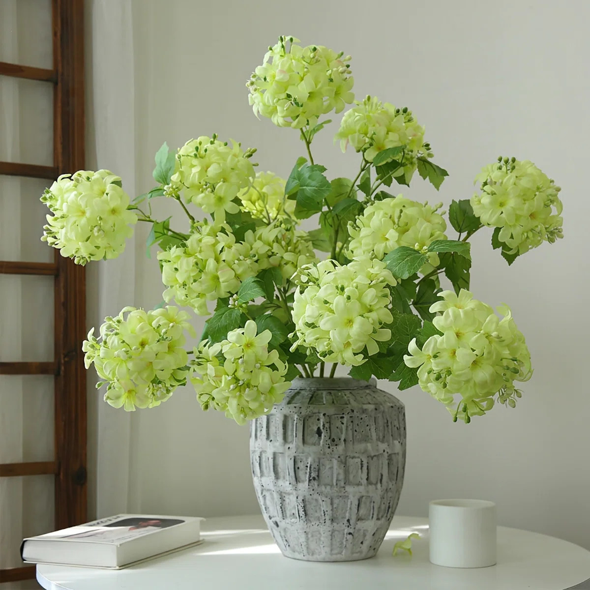 12PCS Artificial Hydrangea Flowers 30 Inch Long With 5 Inch Full Realistic Bloom Lifelike Silk Fa... | Wayfair North America